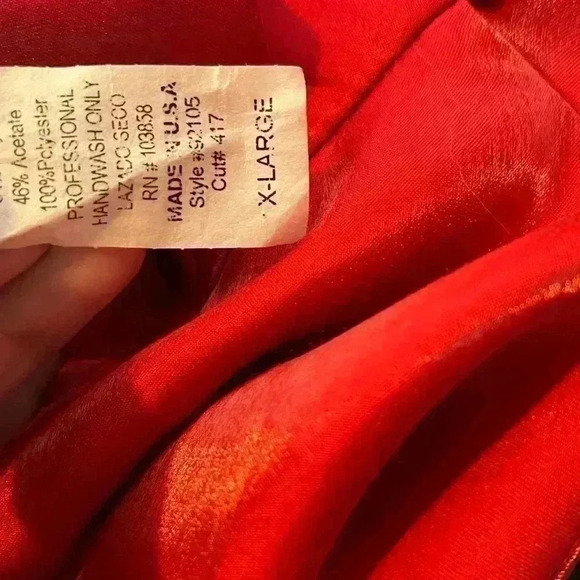 Vintage 90s Iridescent Red Prom Dress Size XL Embellished Empire Waist NEW - Picture 6 of 16